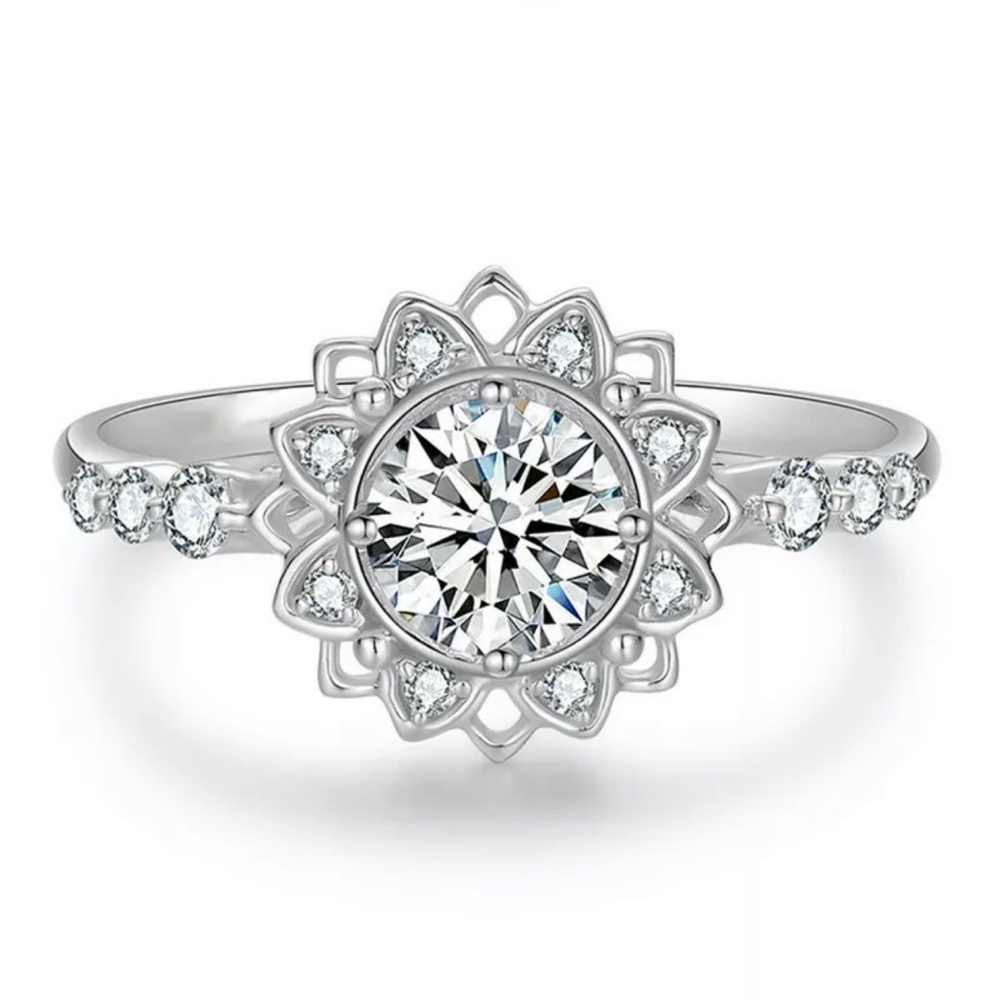 Silver Rings for Women Fashion Women Cubic Zirconia Jewelry - Picture 4 of 5